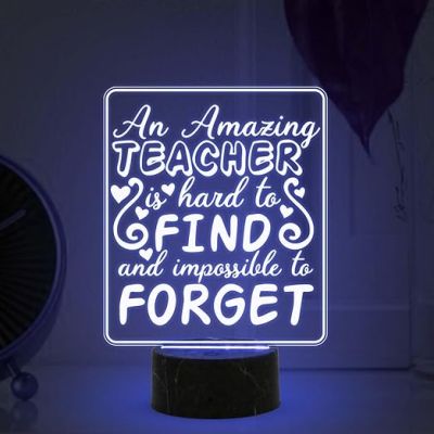 An Amazing Teacher Engraved Led Night Lamp Multicolored Light Thankyou Gift for Teacher Appreciation Gifts for Teacher