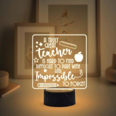 A Truly Great Teacher Engraved Night Lamp with Warm White Light Teachers Day Gift for Your Favorite Teacher Thankyou Gift for Teacher from Student