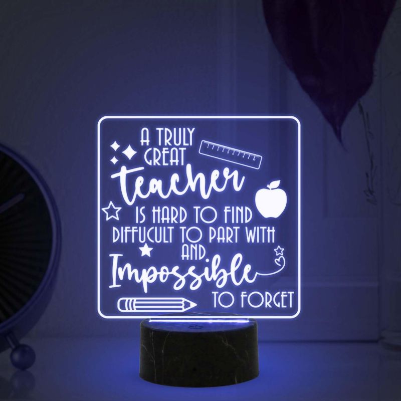 A Truly Great Teacher Engraved Night Lamp with 7 Color Changing Light Teachers Day Gift for Your Favorite Teacher  Thankyou Gift for Teacher from Student