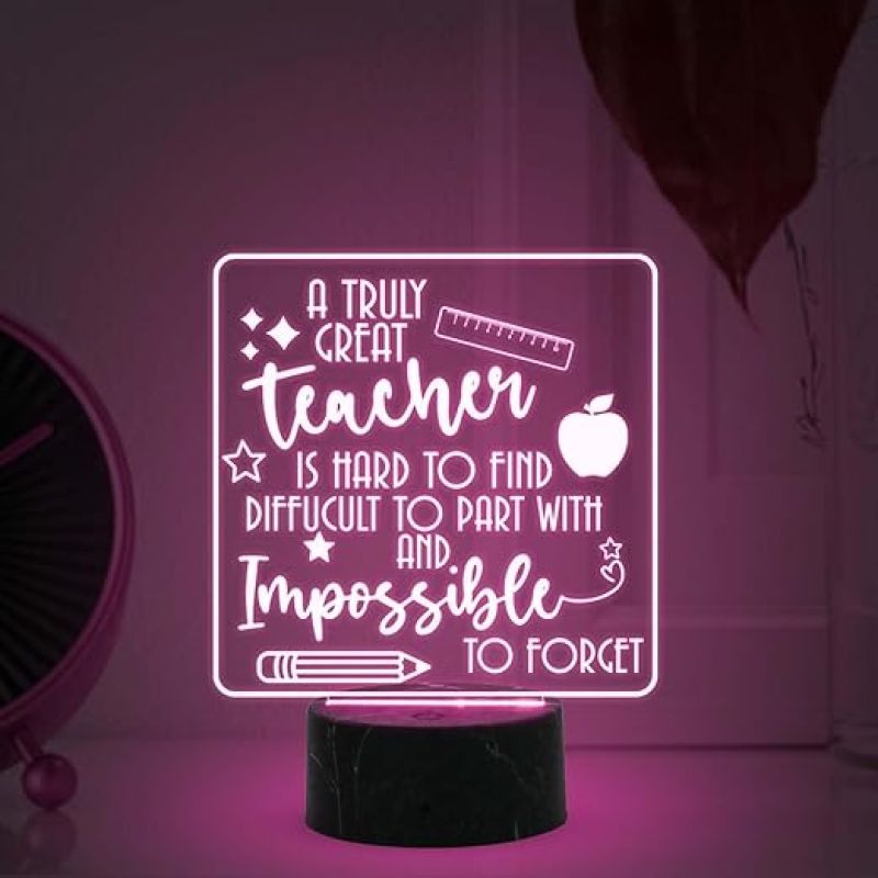 A Truly Great Teacher Engraved Night Lamp with 7 Color Changing Light Teachers Day Gift for Your Favorite Teacher  Thankyou Gift for Teacher from Student