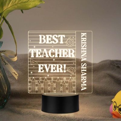 Best Teacher Ever Night Lamp with Warm White Light Customized with Name Teacher Appreciation Gift Thank You Gifts for Teachers from Student