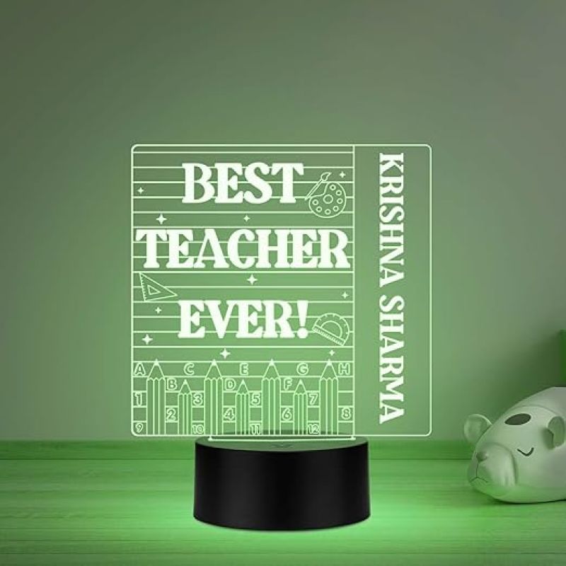 Best Teacher Ever Night Lamp with Multicolored Light Customized with Name Teacher Appreciation Gift Thank You Gifts for Teachers from Student