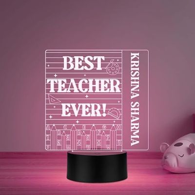 Best Teacher Ever Night Lamp with Multicolored Light Customized with Name Teacher Appreciation Gift Thank You Gifts for Teachers from Student