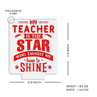 Teacher Gift for Women Men Acrylic Night Lamp Best Gift for Teachers Day Multicolored Light Teachers Day Gift for Madam & Sir School Teacher Gift Desk Table Lamp