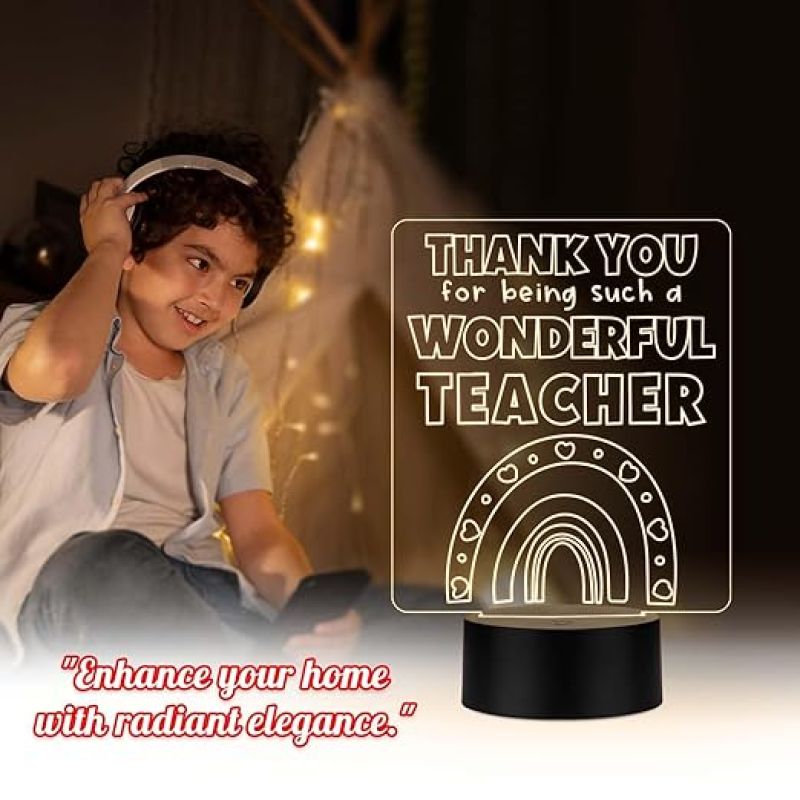 Thankyou for Being Such A Wonderful Teacher Engraved Night Lamp Teachers Day Gift Items  School Teacher Gift Warm White Light