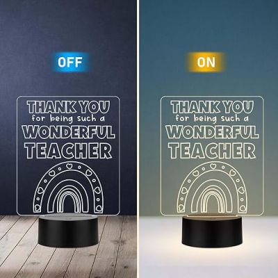 Thankyou for Being Such A Wonderful Teacher Engraved Night Lamp Teachers Day Gift Items  School Teacher Gift Warm White Light