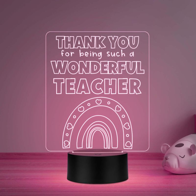 Thankyou for Being Such A Wonderful Teacher Engraved Night Lamp Teachers Day Gift Items   School Teacher Gift  Multicolored Light