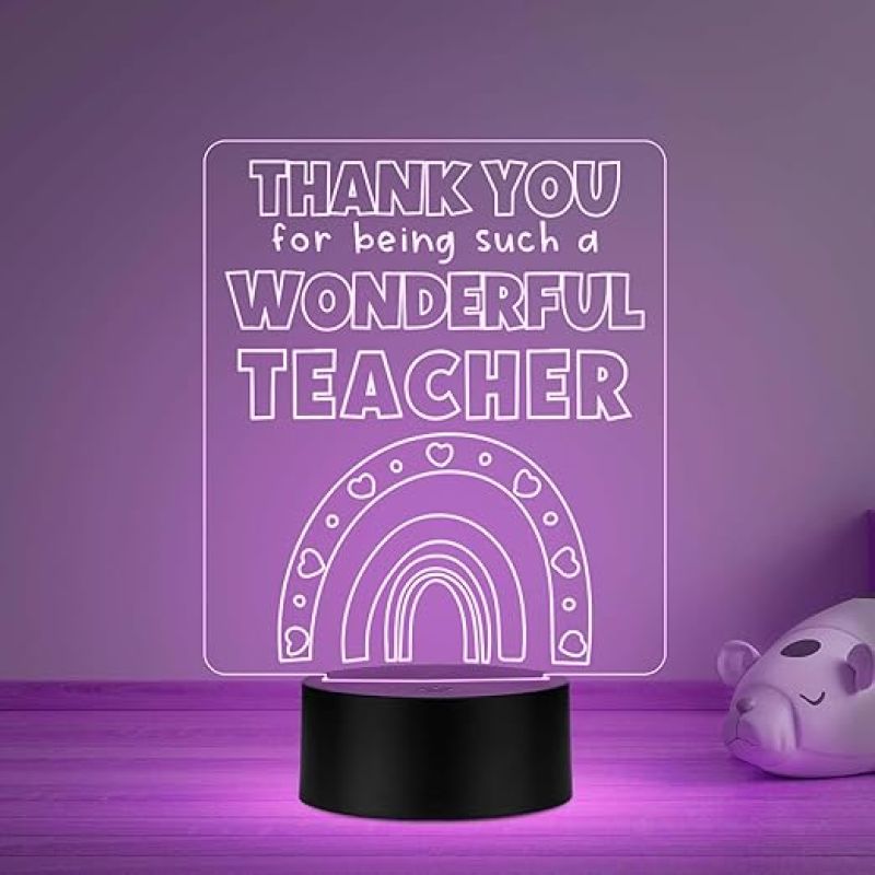 Thankyou for Being Such A Wonderful Teacher Engraved Night Lamp Teachers Day Gift Items   School Teacher Gift  Multicolored Light