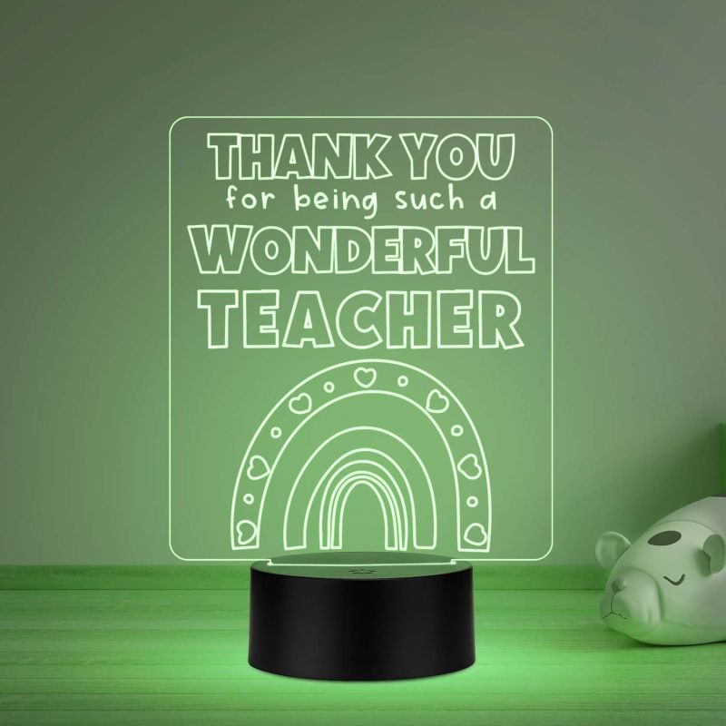 Thankyou for Being Such A Wonderful Teacher Engraved Night Lamp Teachers Day Gift Items   School Teacher Gift  Multicolored Light