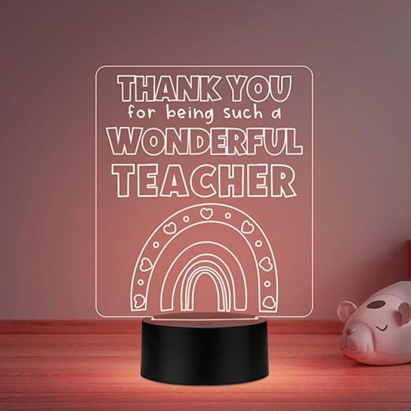 Thankyou for Being Such A Wonderful Teacher Engraved Night Lamp Teachers Day Gift Items   School Teacher Gift  Multicolored Light