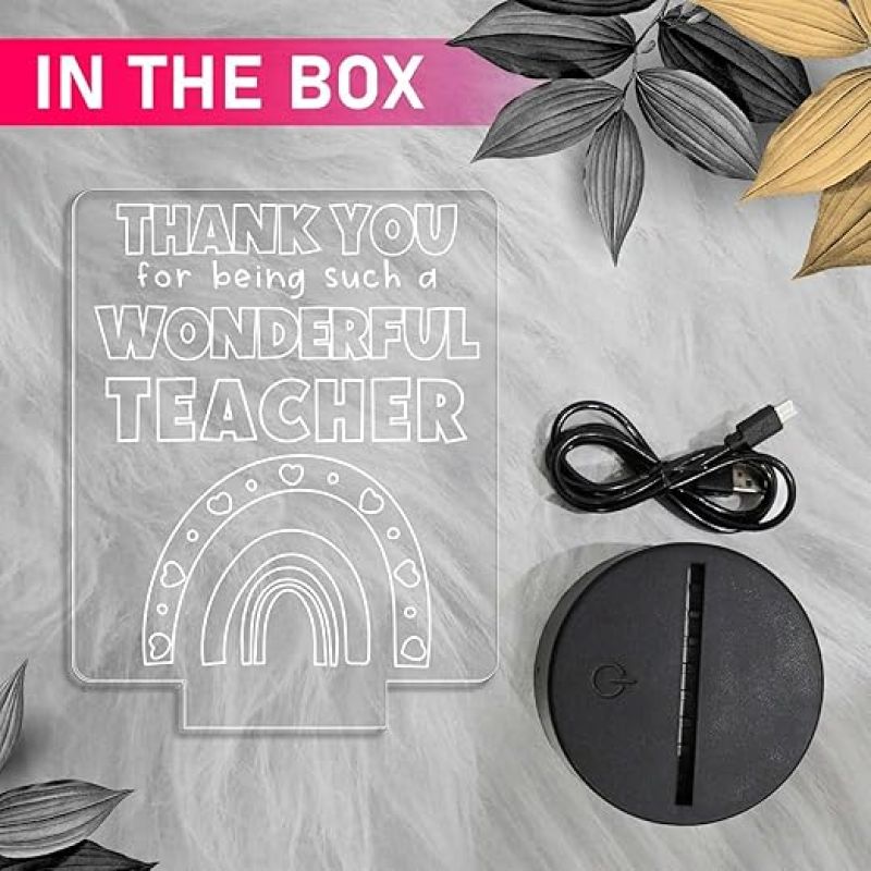 Thankyou for Being Such A Wonderful Teacher Engraved Night Lamp Teachers Day Gift Items   School Teacher Gift  Multicolored Light