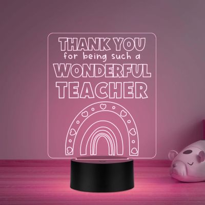 Thankyou for Being Such A Wonderful Teacher Engraved Night Lamp Teachers Day Gift Items   School Teacher Gift  Multicolored Light