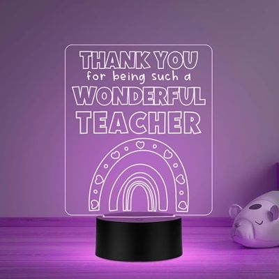 Thankyou for Being Such A Wonderful Teacher Engraved Night Lamp Teachers Day Gift Items   School Teacher Gift  Multicolored Light