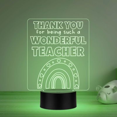 Thankyou for Being Such A Wonderful Teacher Engraved Night Lamp Teachers Day Gift Items   School Teacher Gift  Multicolored Light