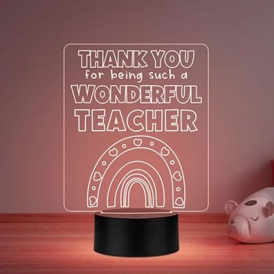 Thankyou for Being Such A Wonderful Teacher Engraved Night Lamp Teachers Day Gift Items   School Teacher Gift  Multicolored Light