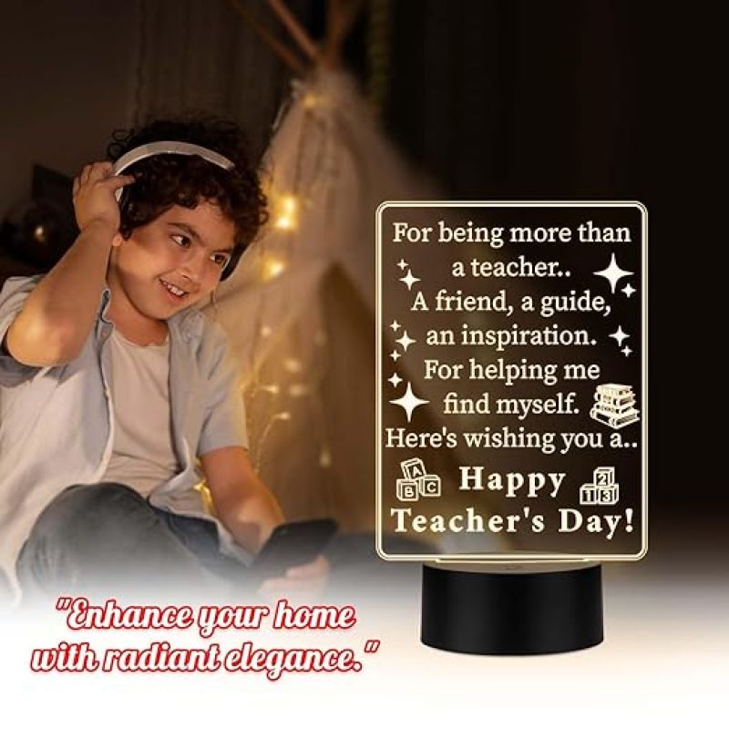 Teachers Day Gift Lamp | Teachers Day Gift from Student |Thankyou Gift for Madam & Sir  Warm White Light
