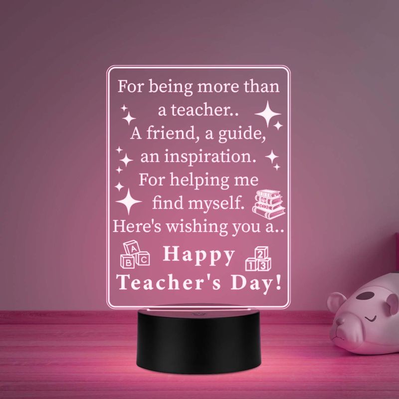 Happy Teachers Day Gift Lamp Teachers Day Gift from Student Thankyou Gift for Madam & Sir  Automatic Color Changing Light