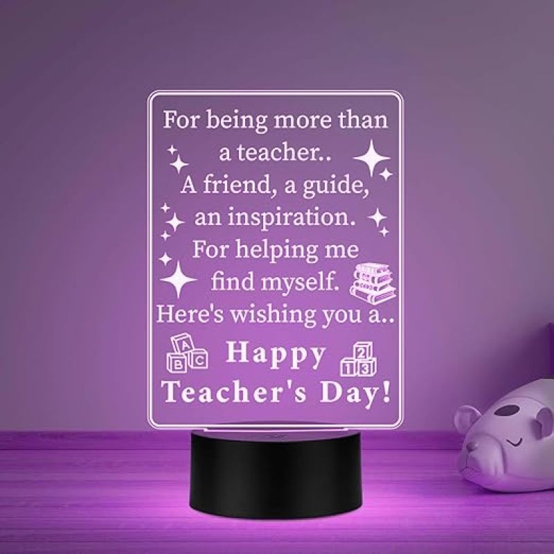 Happy Teachers Day Gift Lamp Teachers Day Gift from Student Thankyou Gift for Madam & Sir  Automatic Color Changing Light