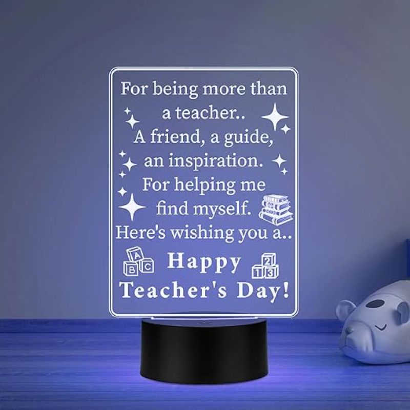 Happy Teachers Day Gift Lamp Teachers Day Gift from Student Thankyou Gift for Madam & Sir  Automatic Color Changing Light