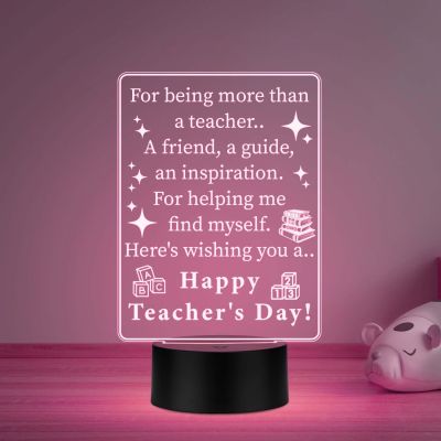 Happy Teachers Day Gift Lamp Teachers Day Gift from Student Thankyou Gift for Madam & Sir  Automatic Color Changing Light