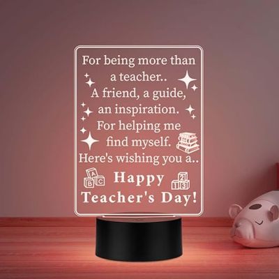 Happy Teachers Day Gift Lamp Teachers Day Gift from Student Thankyou Gift for Madam & Sir  Automatic Color Changing Light