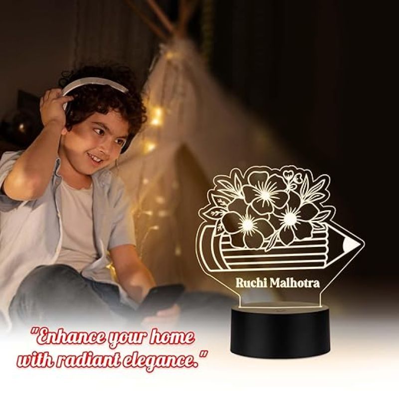 Personalized Night Light for Teacher  Custom Gift for Teacher Best Teacher Ever LED Acrylic Light Lamp  Thank You Gifts for Teachers from Student  Warm White Light
