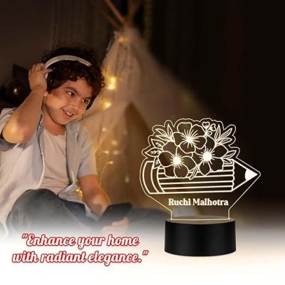 Personalized Night Light for Teacher  Custom Gift for Teacher Best Teacher Ever LED Acrylic Light Lamp  Thank You Gifts for Teachers from Student  Warm White Light