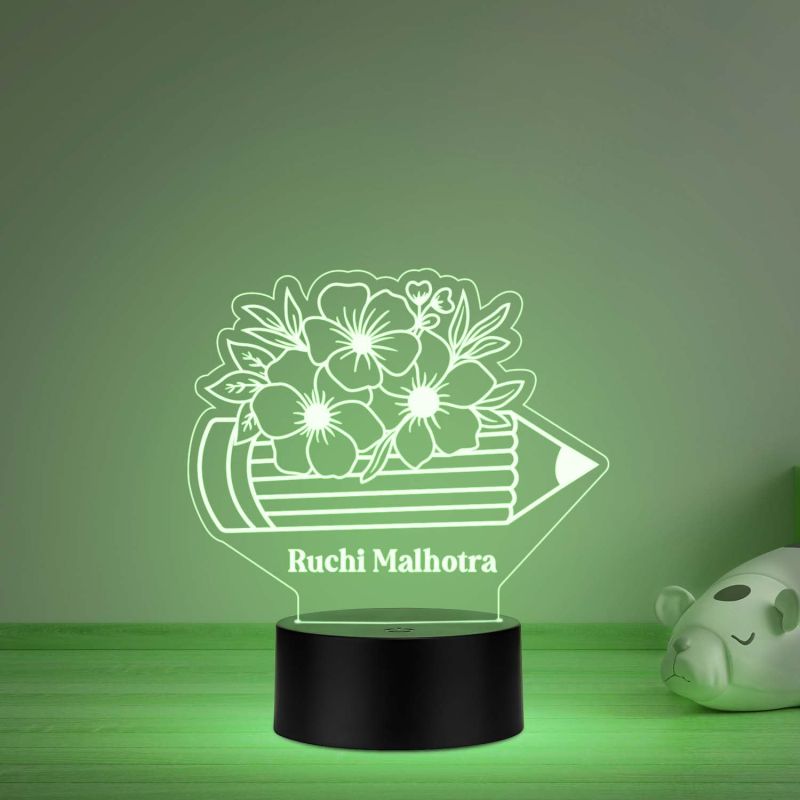 Personalized Night Light for Teacher  Custom Gift for Teacher  Best Teacher Ever LED Acrylic Light Lamp  Thank You Gifts for Teachers from Student  Multicolored Light