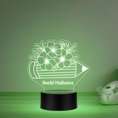 Personalized Night Light for Teacher  Custom Gift for Teacher  Best Teacher Ever LED Acrylic Light Lamp  Thank You Gifts for Teachers from Student  Multicolored Light