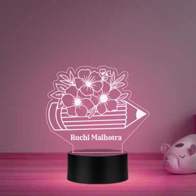 Personalized Night Light for Teacher  Custom Gift for Teacher  Best Teacher Ever LED Acrylic Light Lamp  Thank You Gifts for Teachers from Student  Multicolored Light