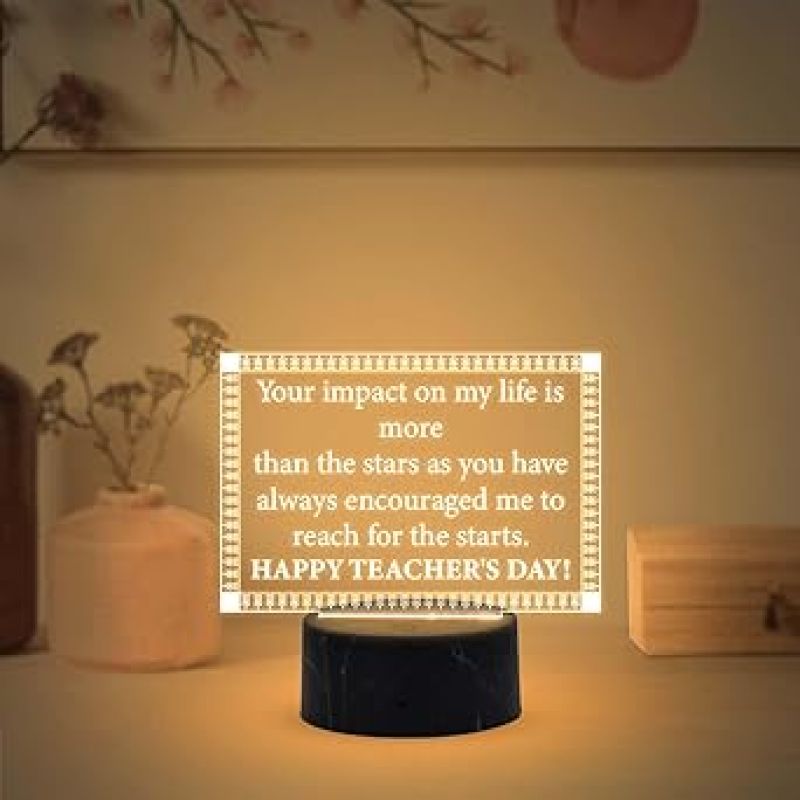 Happy Teacher Day Desk Table Lamp  Warm White Light  Teachers Day Gift Items  School Teacher Gift
