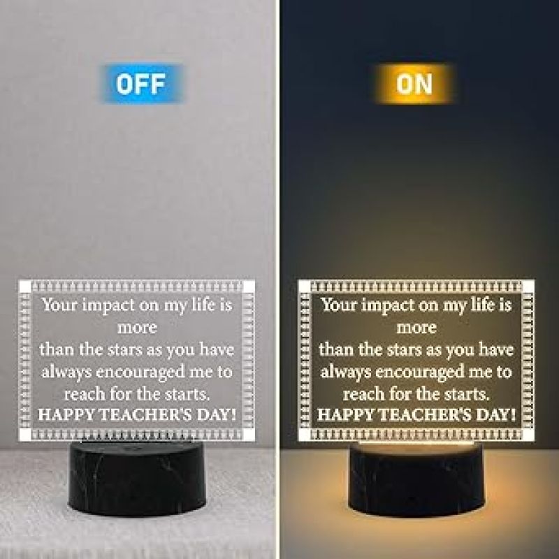 Happy Teacher Day Desk Table Lamp  Warm White Light  Teachers Day Gift Items  School Teacher Gift