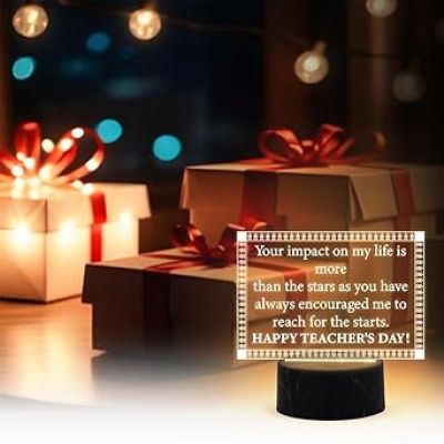 Happy Teacher Day Desk Table Lamp  Warm White Light  Teachers Day Gift Items  School Teacher Gift