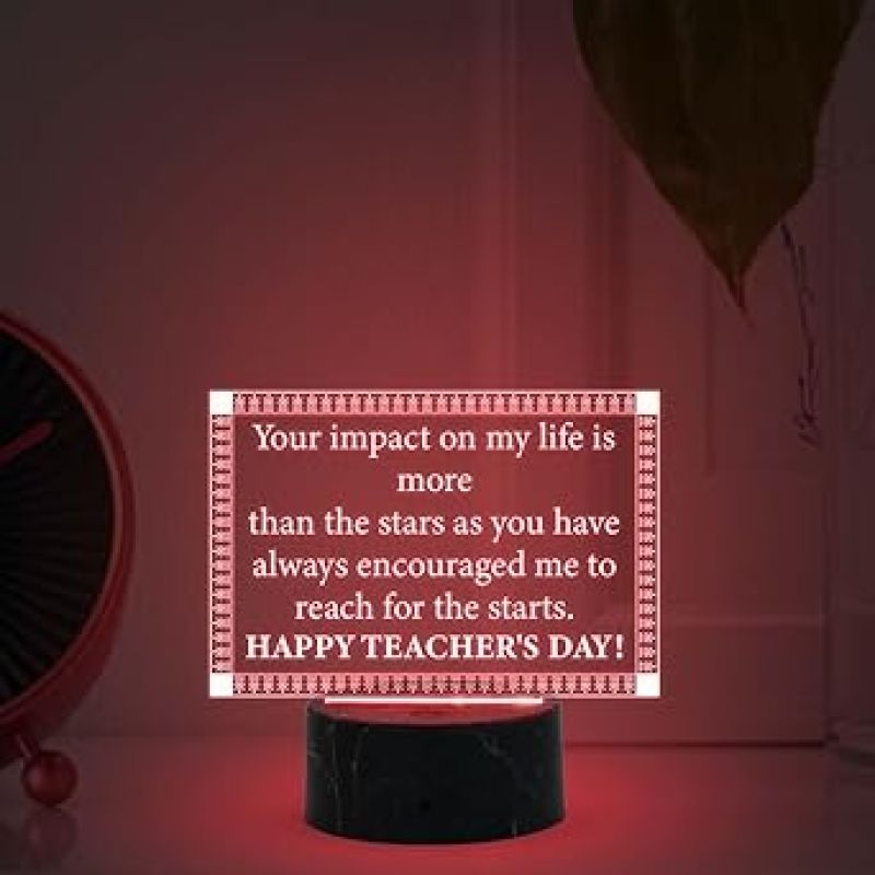 Happy Teacher Day Desk Table Lamp  Automatic Color Changing Light Teachers Day Gift Items School Teacher Gift