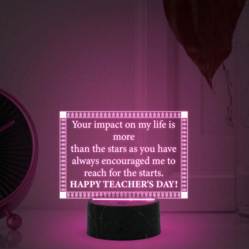 Happy Teacher Day Desk Table Lamp  Automatic Color Changing Light Teachers Day Gift Items School Teacher Gift