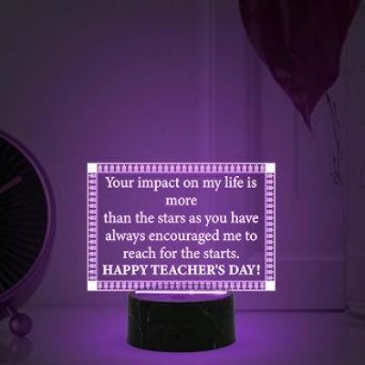 Happy Teacher Day Desk Table Lamp  Automatic Color Changing Light Teachers Day Gift Items School Teacher Gift