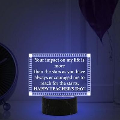 Happy Teacher Day Desk Table Lamp  Automatic Color Changing Light Teachers Day Gift Items School Teacher Gift