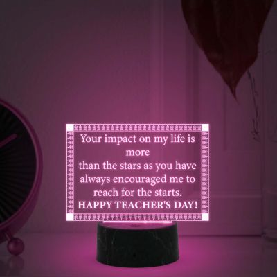 Happy Teacher Day Desk Table Lamp  Automatic Color Changing Light Teachers Day Gift Items School Teacher Gift