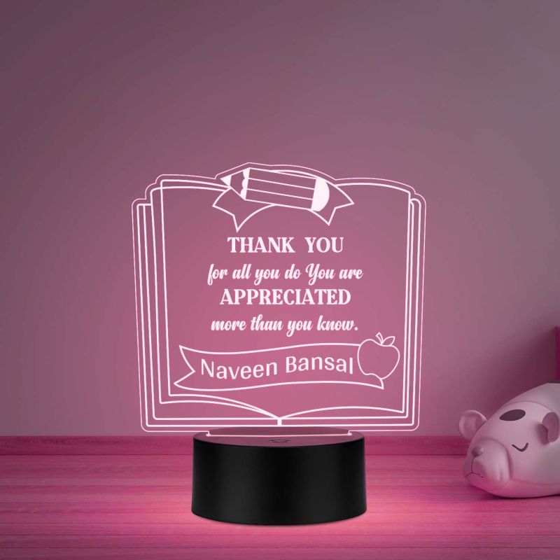 Personalized Teacher Appreciation Gift Thankyou Gift for Teacher Sir Madam  Teachers Day Gift  Birthday Gift for Teacher Multicolored Light