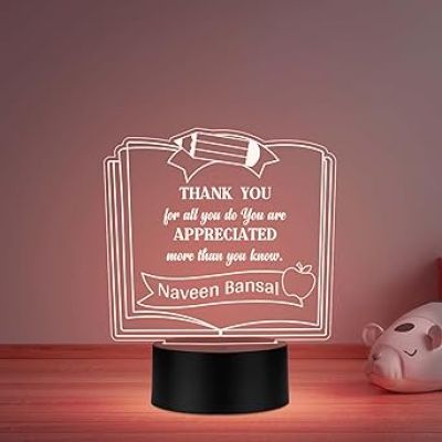 Personalized Teacher Appreciation Gift Thankyou Gift for Teacher Sir Madam  Teachers Day Gift  Birthday Gift for Teacher Multicolored Light