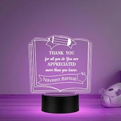 Personalized Teacher Appreciation Gift Thankyou Gift for Teacher Sir Madam  Teachers Day Gift  Birthday Gift for Teacher Multicolored Light