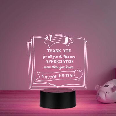 Personalized Teacher Appreciation Gift Thankyou Gift for Teacher Sir Madam  Teachers Day Gift  Birthday Gift for Teacher Multicolored Light
