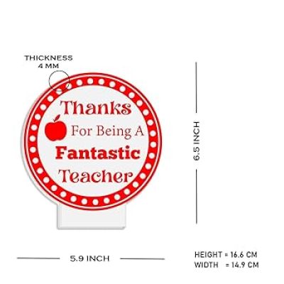 Thanks for Being A Fantastic Teacher Engraved Night Lamp with Automatic Color Changing Light Teachers Day Gift from Student