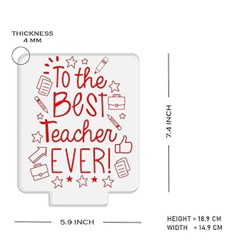 To The Best Teacher Ever Led Night Lamp with Warm White Light Teachers Day Gift from Student Birthday Gift for Madam Sir
