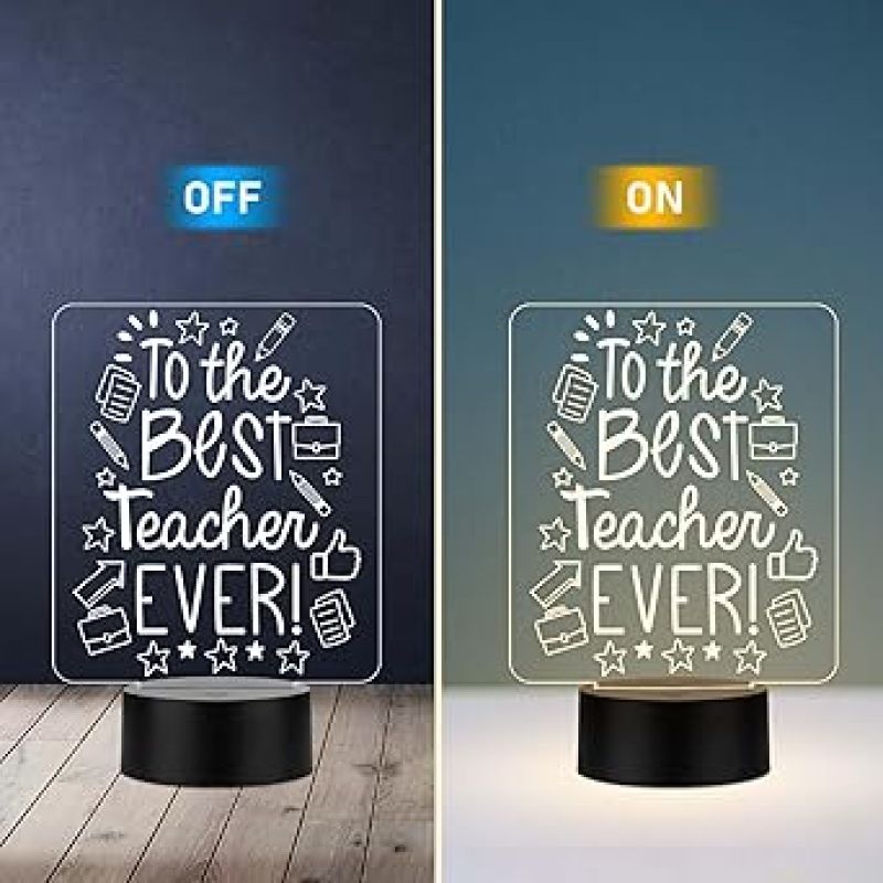 To The Best Teacher Ever Led Night Lamp with Warm White Light Teachers Day Gift from Student Birthday Gift for Madam Sir