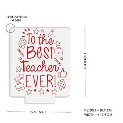To The Best Teacher Ever Led Night Lamp with Warm White Light Teachers Day Gift from Student Birthday Gift for Madam Sir