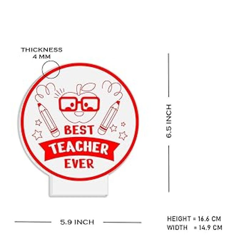 Best Teacher Ever LED Desk Table Lamp with Warm White Light Memorable Gift for Teacher Birthday Gift for Teachers  Teachers Day Gift