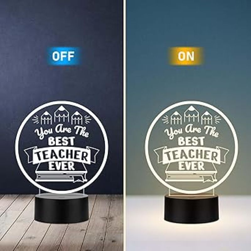 You are The Best Teacher Ever Engraved Night Lamp School Teacher Gift Thankyou Gift for Teacher Teacher Day Gift for Favorite Mam Sir Warm White Light