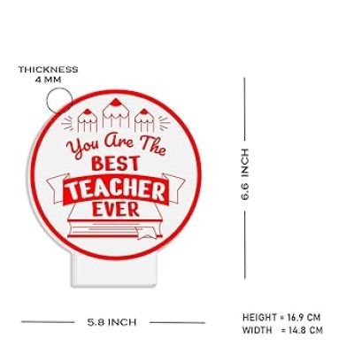 You are The Best Teacher Ever Engraved Night Lamp  School Teacher Gift Thankyou Gift for Teacher Teacher Day Gift for Favorite Mam Sir Multicolored Light