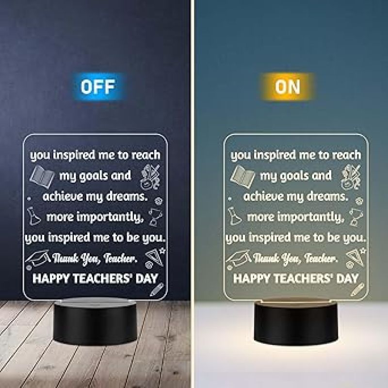 Happy Teachers Day Gift Lamp Teachers Day Gift from Student School Teacher Gift  Memorable Teachers Day Gift for Sir/Madam Warm White Light